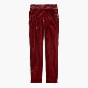 J Crew Pull-on easy pant in velvet